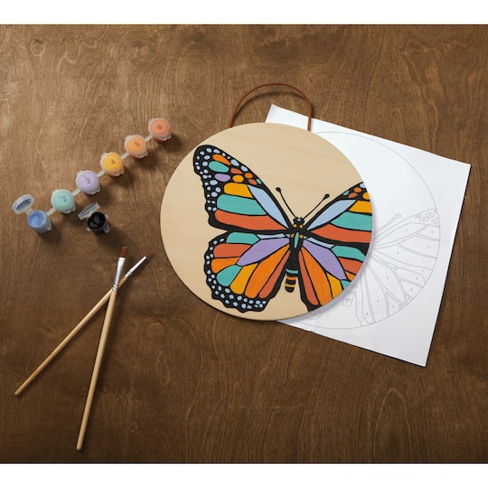 Butterfly Plywood Surface Paint-by-Number Kit by Artist&#x27;s Loft&#x2122;